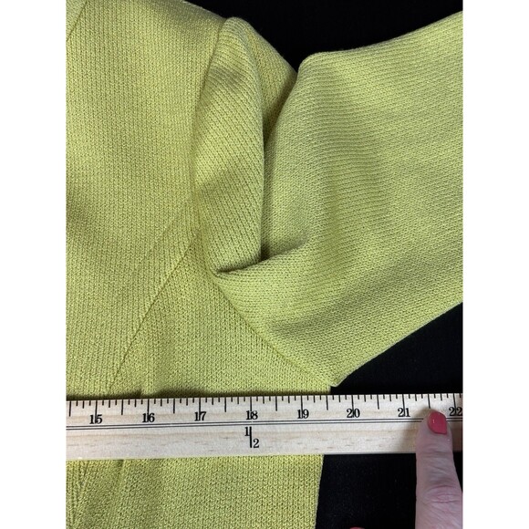 St John Collection Knit Jacket Blazer Lime Green Size 12 Chartreuse Button - Picture 7 of 14
